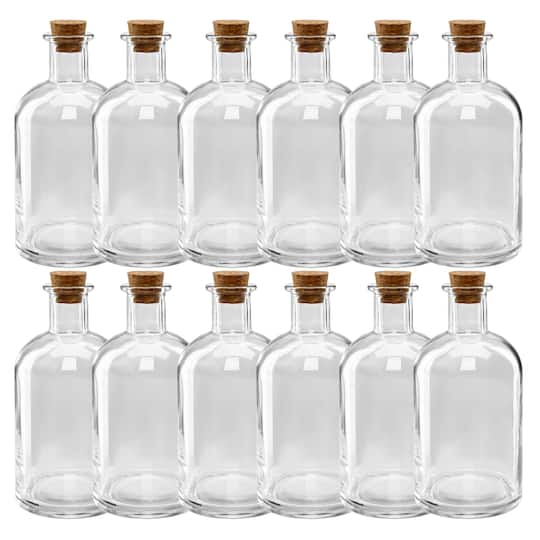 Ashland; 12 Pack: 5.6" Glass Bottle with Cork by Ashland®; Category:Vases & Containers; Image:1